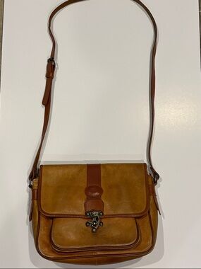Vintage Leather Crossbody Bag in Brown